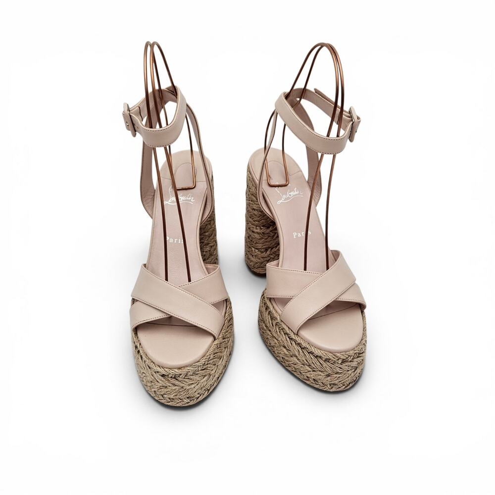 Christian Louboutin Pink Super Mariza Platform Sandal Espadrille Size 40 10